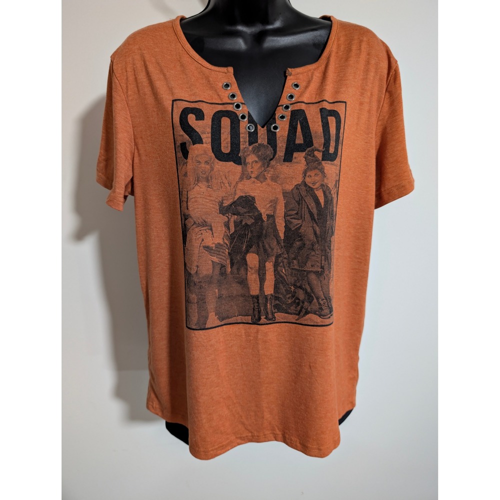 Hocus Pocus Squad T Shirt Womens Orange Halloween Spell Book Witchy Tee Large